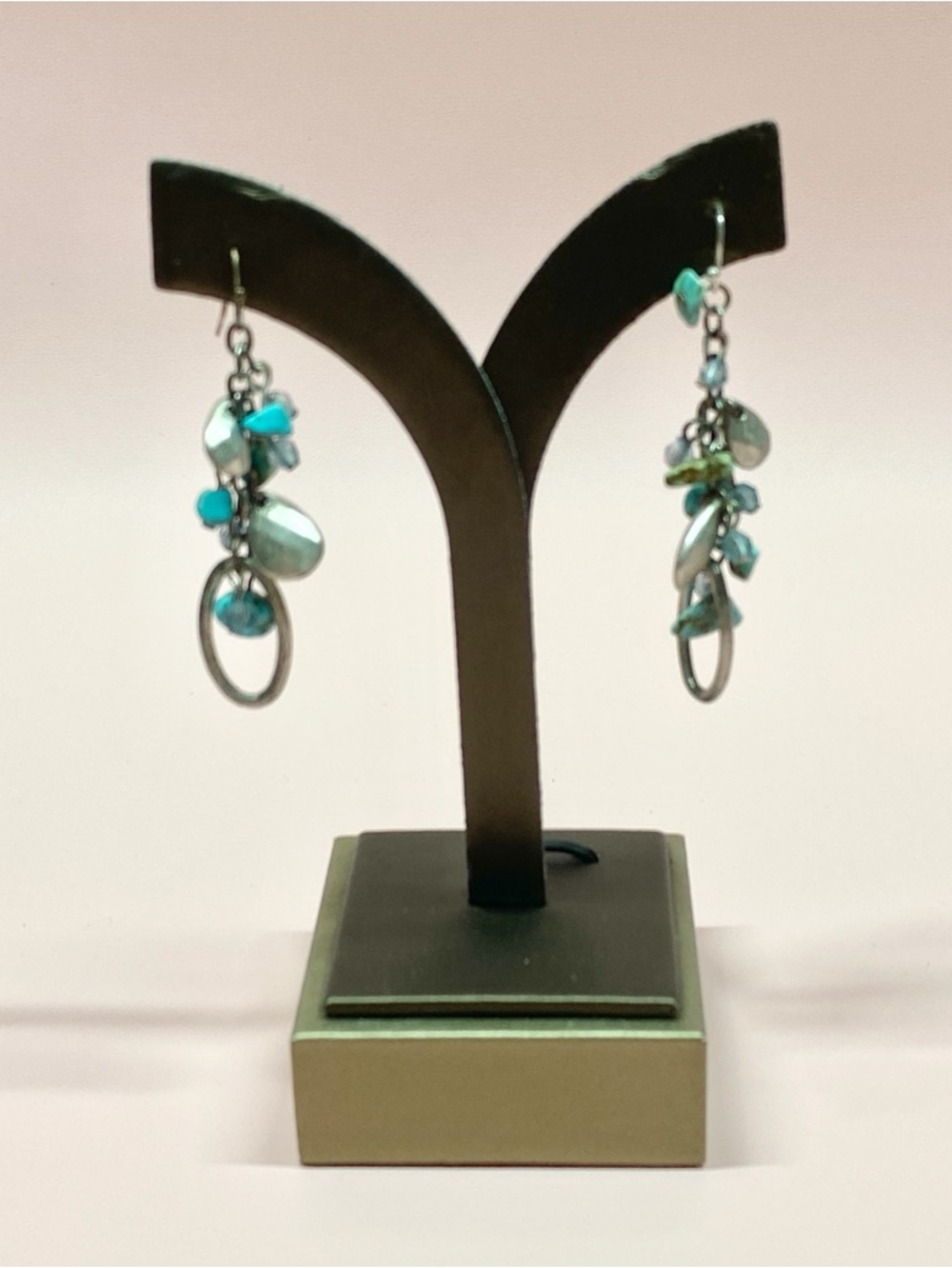 Turquoise Cluster Dangle Earrings by Premier Designs